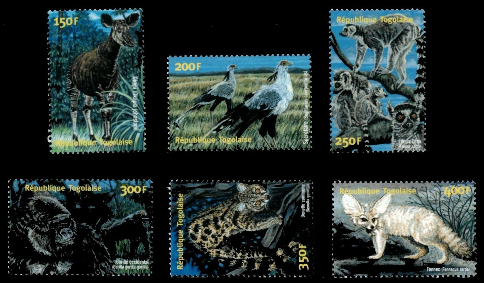 Togo 2001 - Wild Animals - Set of 6 Stamps - Scott #1978-1983 - MNH | eBay