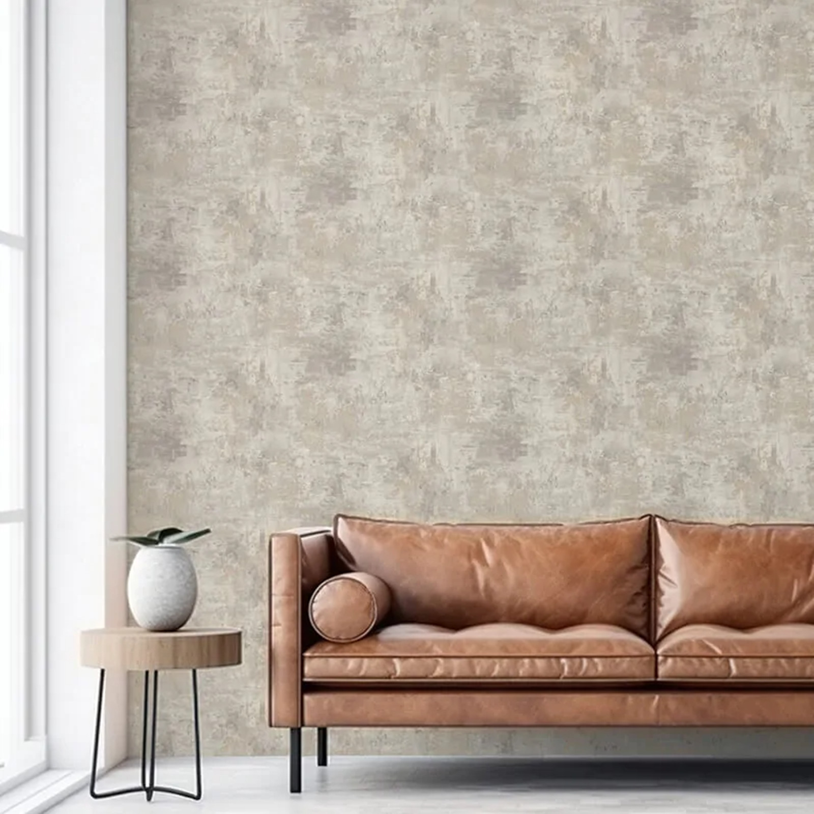 Cream Grey Gold Metallic Wallpaper Shimmer Stone Plaster Effect Flat Feature