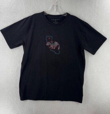 Tesla Shirt Mens Medium Black Elon Musk Electric Cars Tee Double Sided