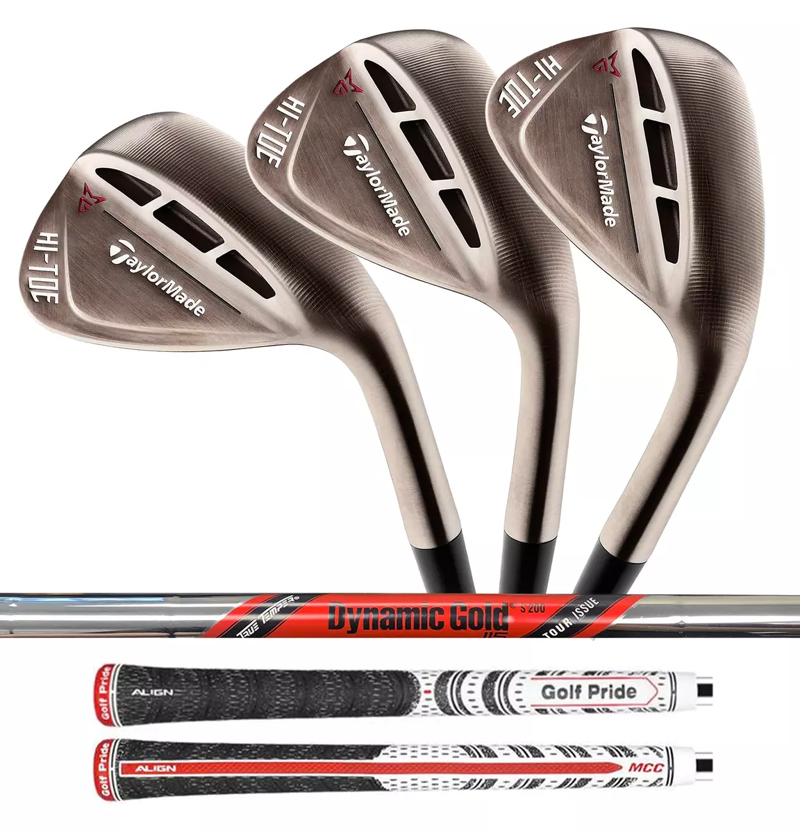 TaylorMade Milled Grind Hi Toe 2 RAW Wedge Set, 52-56-60, DG Tour