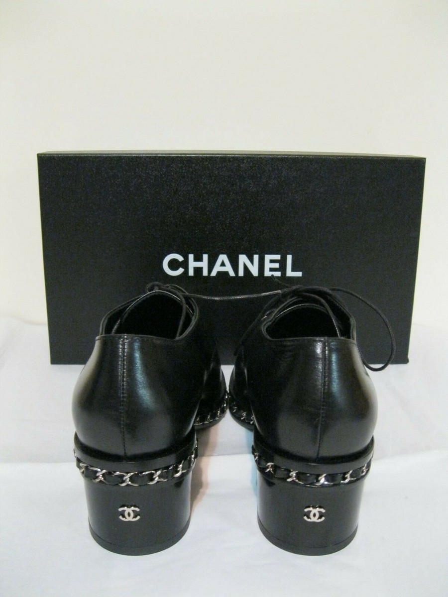 CHANEL 38ハーフ CHANEL Oxford, Lace up Shoes, NEW, Black, Leather, Size 38