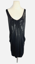 DVF Diane Von Furstenberg Black Liquid Drape Dress Womens Size 8 Baddie Goth 