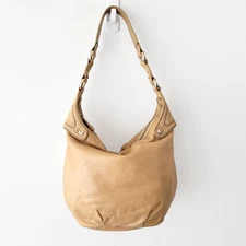 Marc Jacobs Tan Leather Medium Hobo Shoulder Bag 10" Ht x 12" W