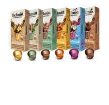 60 BELMIO (10 xCaraml,Hazlnt,Vanila,Choc, Cocont,Irish Nespresso comptible pods)