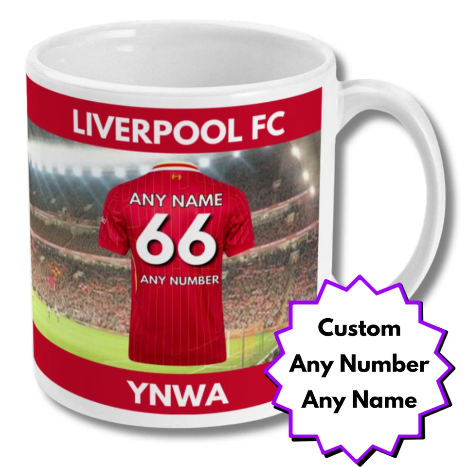 Liverpool Mug Personalised Football Shirt YNWA Anfield Birthday Gift Son Dad