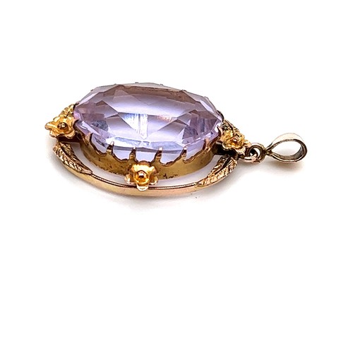 Women's 9ct Yellow Gold Blue Paste Pendant - 第 6/12 張圖片