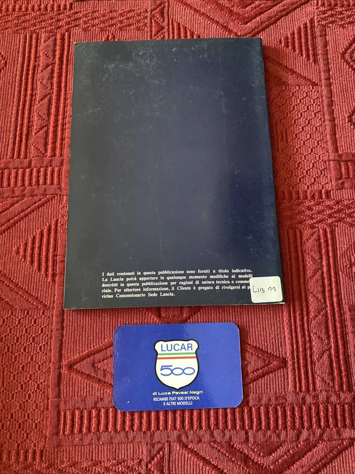 LIBRETTO USO E MANUTENZIONE LANCIA PRISMA FONDO DI MAGAZZINO SEGNI DEL TEMPO - Immagine 4 di 4