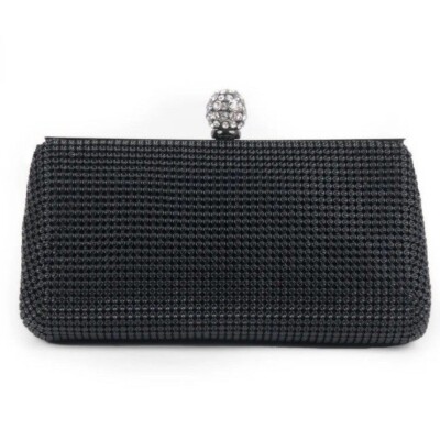 Rent Der Runway Whiting and Davis Schwarz Netz Glam Clutch mit Diamant Akzent