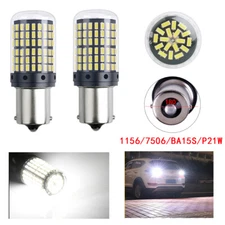 2x1156 7506 LED 144-SMD Reverse Backup Light Bulbs BA15S Canbus Error Free Lamps