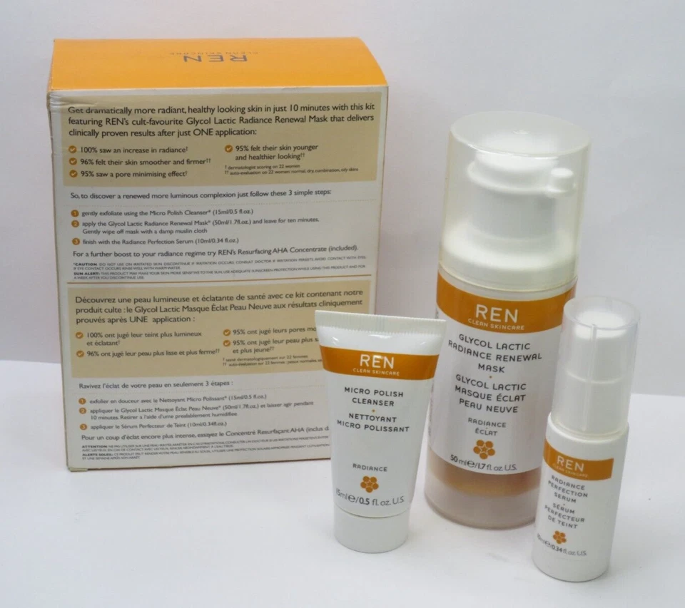 REN CONSIGUE PIEL RADIANTE Y BRILLANTE EN SOLO 10 MINUTOS - LIMPIADOR, MASCARILLA Y SÉRUM EN CAJA Foto 2 de 4