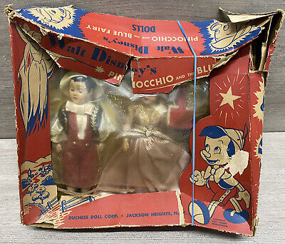 Vintage Disney Pinocchio and Blue Fairy Dolls Duchess Doll Corp