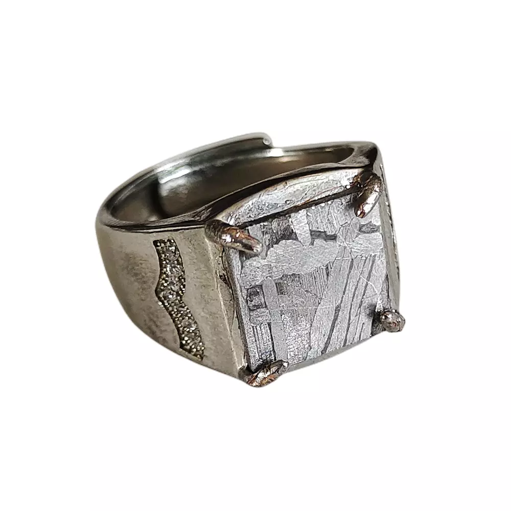 Iron nickel cheap meteorite ring