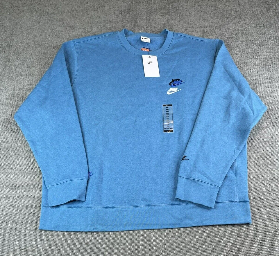 *NUEVO CON ETIQUETAS* Pullover Nike NSW Sport Essential Cuello Redondo Para Hombres XXL Azul Holandés DM8886-469 Foto 2 de 4