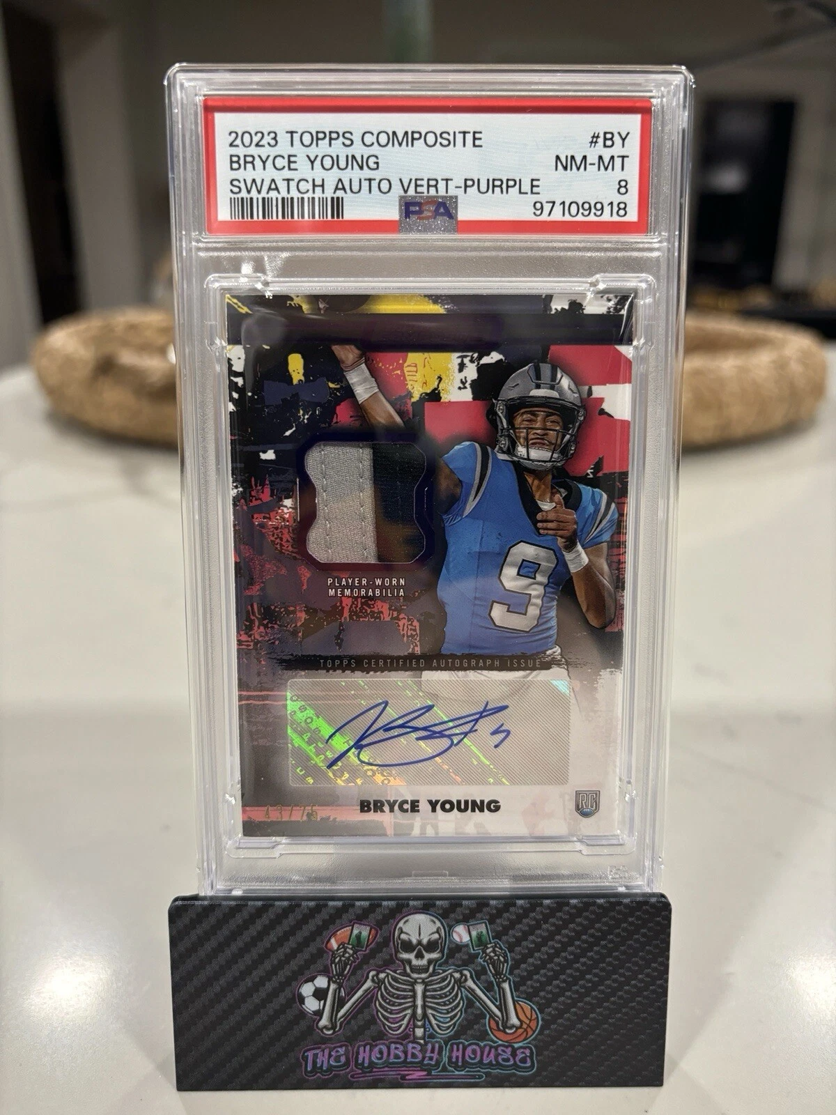 Bryce Young Topps Composite Composite Swatch Autographs Vertical #BY Purple