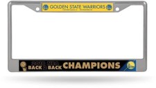 Golden State Warriors 2018 NBA Champions Metal License Plate Chrome Frame
