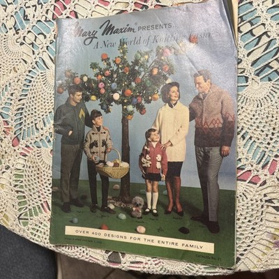 Vintage Knitting Catalog 1966 Mary Maxim Fashion Ads Men Women Childrens Sweater