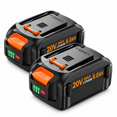 2-Pack 20V 6.0Ah Batteries Compatible with Worx WA3520 WA3525 WA3575 WA3578