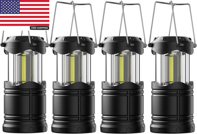 LED Camping Lantern, 4 Pack Battery Powered Flashlight for Power Outages, Portab