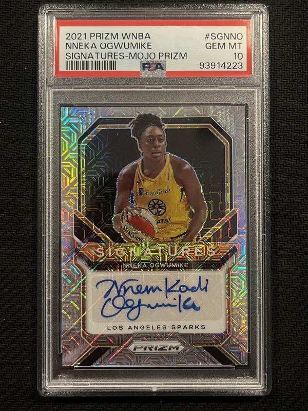 2021 Prizm WNBA Nneka Ogwumike #SG-NNO Signatures Auto Mojo Prizm /25 PSA 10