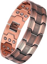 Pulsera de cobre para hombre de triple fuerza con imanes potentes de 3800 Gauss