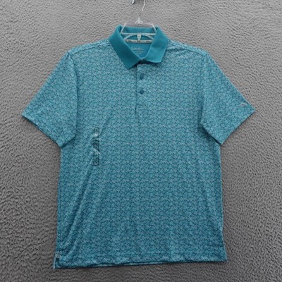 Walter Hagen Performance 11 Golf Polo Small Turquoise Blue Floral Men NEW