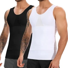 Men Body Slimming Tummy Control Shaper Vest Workout Tank Top Shapewear Shirt Gym