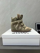 Isabel Marant Inspired Army Green 1:1 Lookalike Wedge Sneaker Shoe High Top