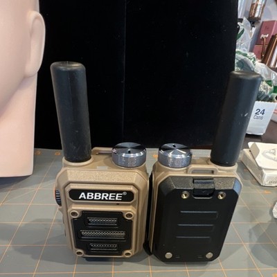 ABREE Walkie Talkie Two-Way Radios Set Tan Black with Antennas and Accessories