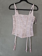 NWT Adore me Womens Medium Corset Top Lilac Purple Lace Ajustable Structured
