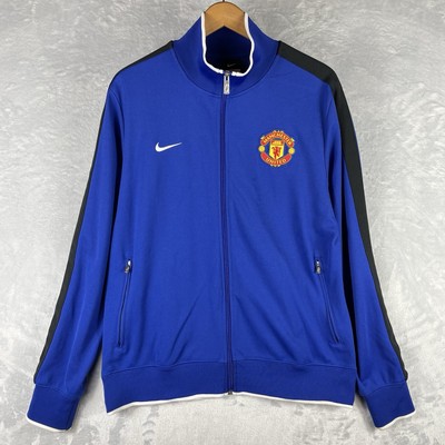 Jaqueta masculina retrô Nike Manchester United 2011 zíper completo