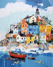 House Paint by Numbers Kit for Adults DIY Island Canvas Art 16x20 Inch
