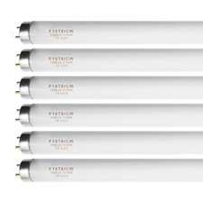 6 Count 18 Inch F15T8/CW T8 15W Fluorescent Light Bulb Cool White, F15T8/SP41