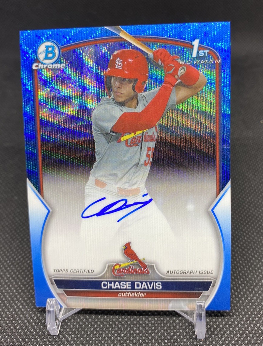 2023 1st Bowman Chrome Draft Chase Davis  Auto Blue Wave Refractor /150