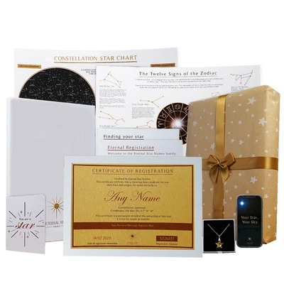 ETERNAL STAR NAMES Luxury Name A Star Gift Set – For Birthday, Wedding, Baby, or Christmas