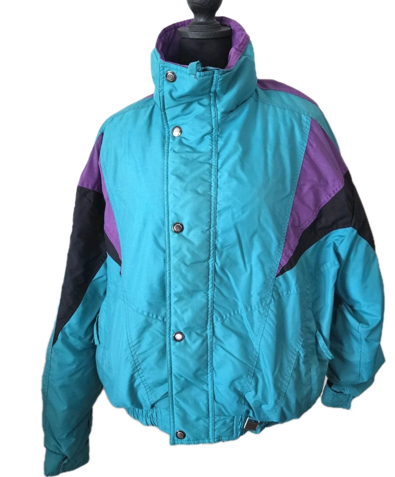 Vintage 1990s Med Unisex St Johns Bay Winter Coat Jacket Ski Green Purple