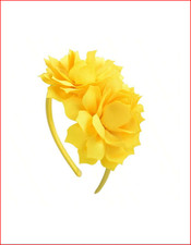 Yellow Solid Color Flower Headband for Children