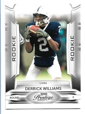 Derrick Williams 2009 Playoff Prestige Blue Jersey SP Rookie #134 Detroit Lions