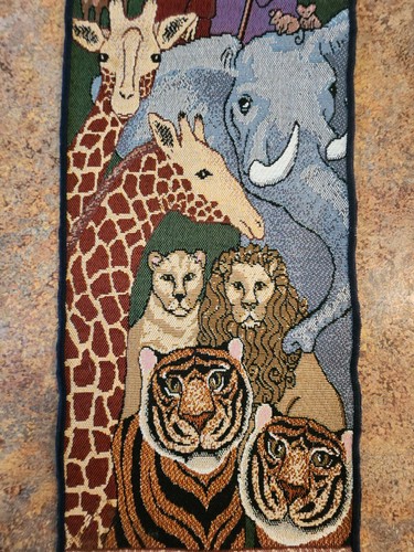 Noah's Ark Wall Hanging Rectangle Tapestry Elephant "Gods Promise Fulfilled" - Picture 4 of 12