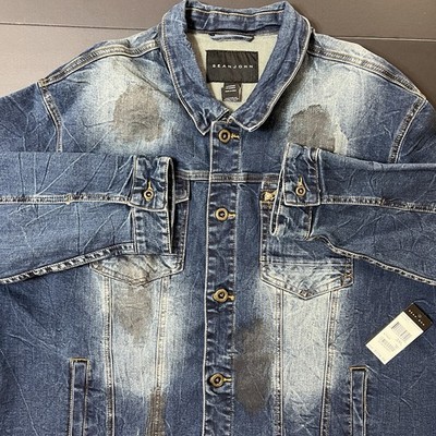 Sean John Jean Jacket Men s 3XL Medium Wash NWT Y2K Designer Hiphop Retail $119