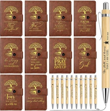 Spakon 20 Pcs Christian Gift Bulk Leather Prayer Journal Religious Notebook with