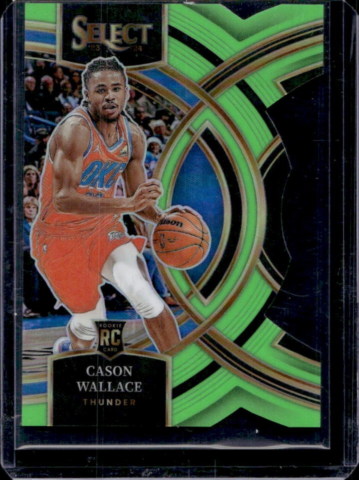 2023-24 Select Cason Wallace RC Neon Green Prizm Premier Level Die Cut #36/75