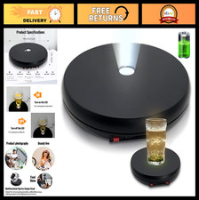 Motorized Rotating Display Stand with LED Light, 10" Turntable, 360  for Jewelry
