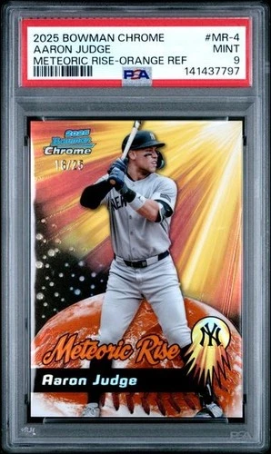 2025 Bowman Chrome Meteoric Rise Aaron Judge - Orange Refractor -  /25  PSA 10