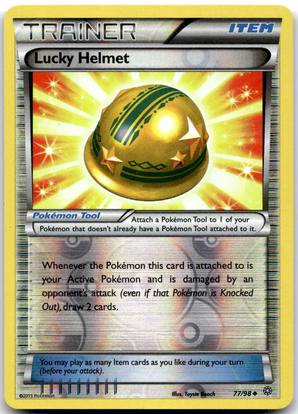 Pokemon Lucky Helmet Ancient Origins AOR #77/98 Uncommon Reverse Holo LP