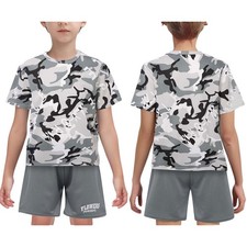 Kids Boys Set Trainig Outfit Exercise Suit Activewear Summer Soccer Round Neck