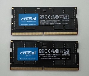 【新品・未開封】① DDR5 SO-DIMM 4800 32GB Crucial 32GB DDR5-4800 SODIMM | CT32G48C40S5 | crucial.com