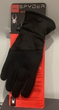 New Spyder Core Conduct Gloves Touch Screen Compatible Leather Palm Size M