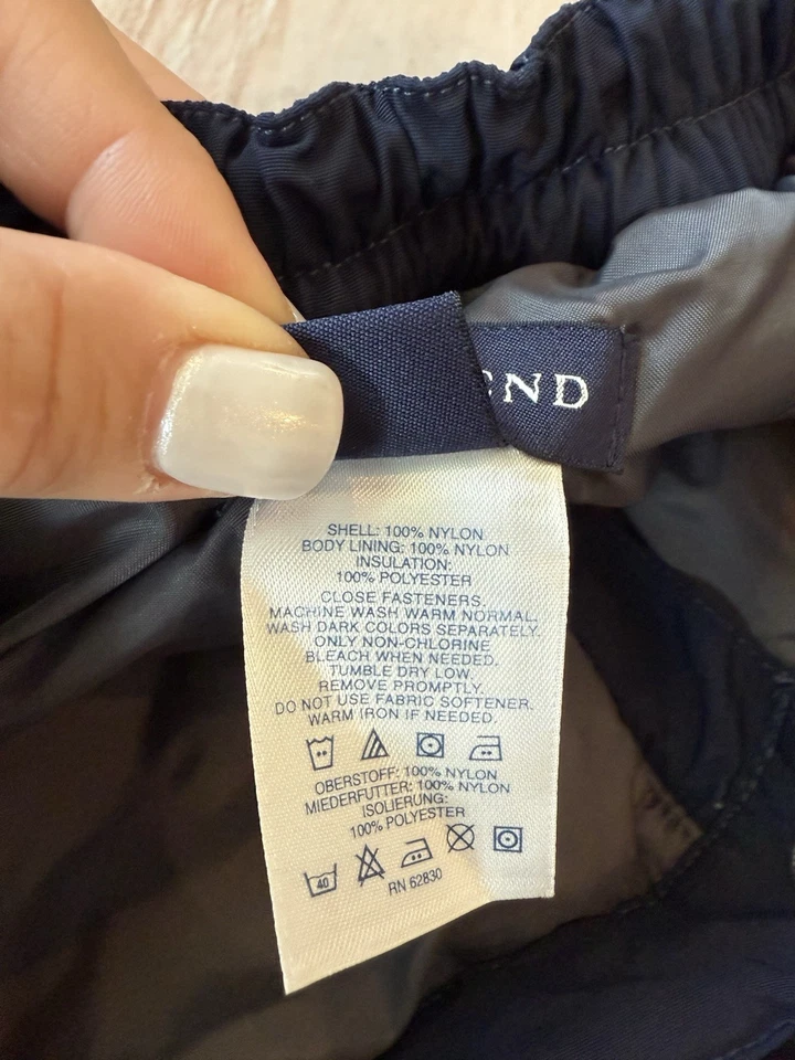 Lands' End Kids The Squall Navy Blue Ski Snow Pants Size 16 Gaiter Cuff READ - Image 2 of 4