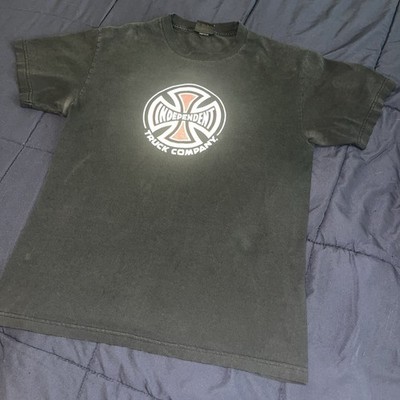 VTG Independent Trucks Co Skate Shirt Mens Large Faded Black Cross Logo NHS 90s