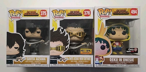 3 FUNKO POP MY HERO ACADEMIA 375 SHOTA 376 HERO COSTUME 494 DEKU KID BODYSUIT